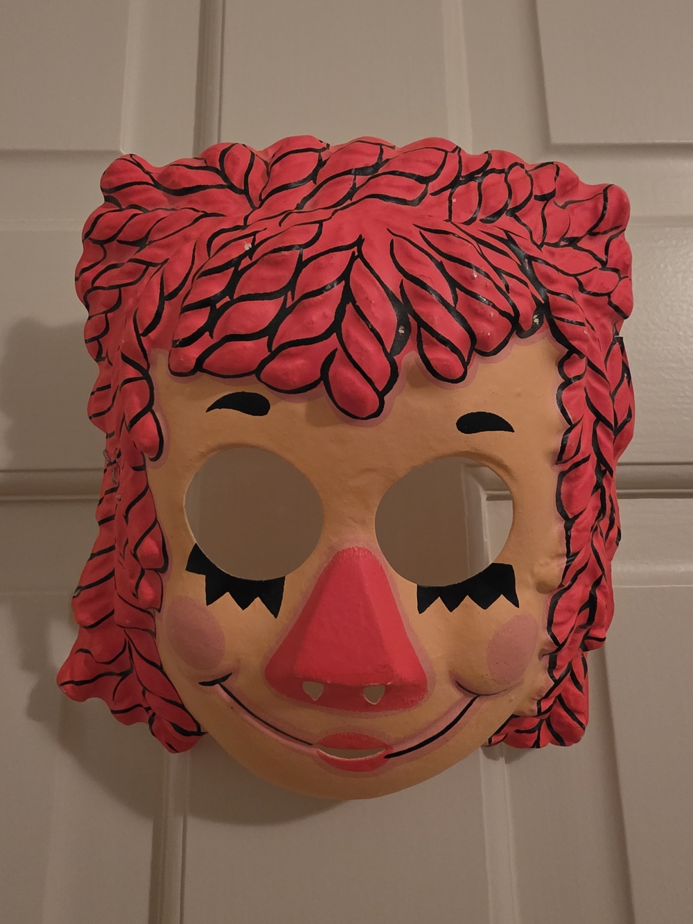 Kids Red Rag Doll Costume Mask - Unbranded